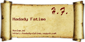 Hadady Fatime névjegykártya
